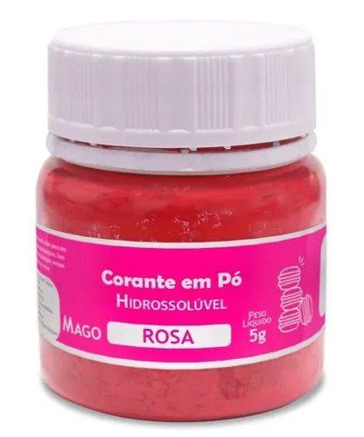 Corante em pó Hidrossolúvel - Rosa - 5g - Mago