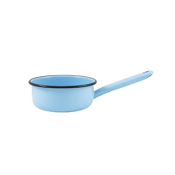 Panela Esmaltada Tradicional Para Derreter Velas - Modelo Papeiro - Azul Claro - 16cm - 1100ml - 1 unidade - Rizzo
