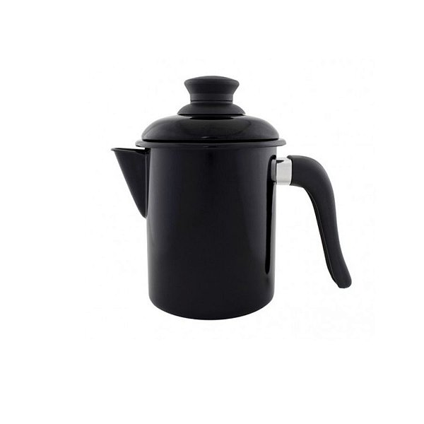 Leiteira Esmaltada Nº 10 Para Derreter Velas  - Preto - 900ml - 18cm - 1 unidade - Rizzo