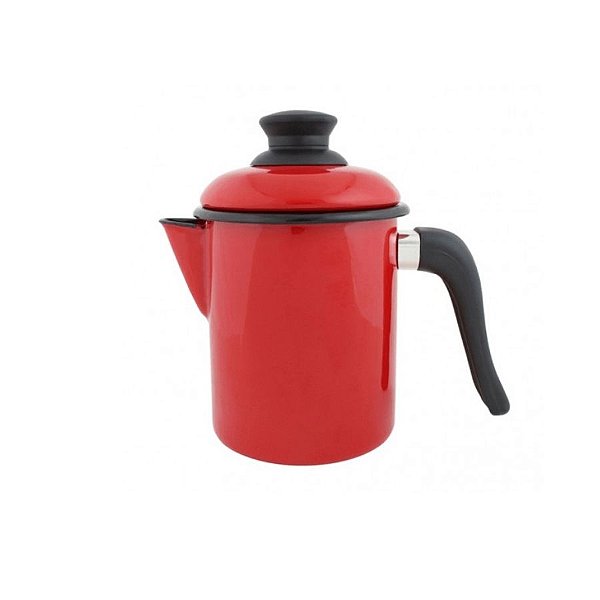Leiteira Esmaltada Nº 10 Para Derreter Velas  - Vermelho - 900ml- 18cm - 1 unidade - Rizzo