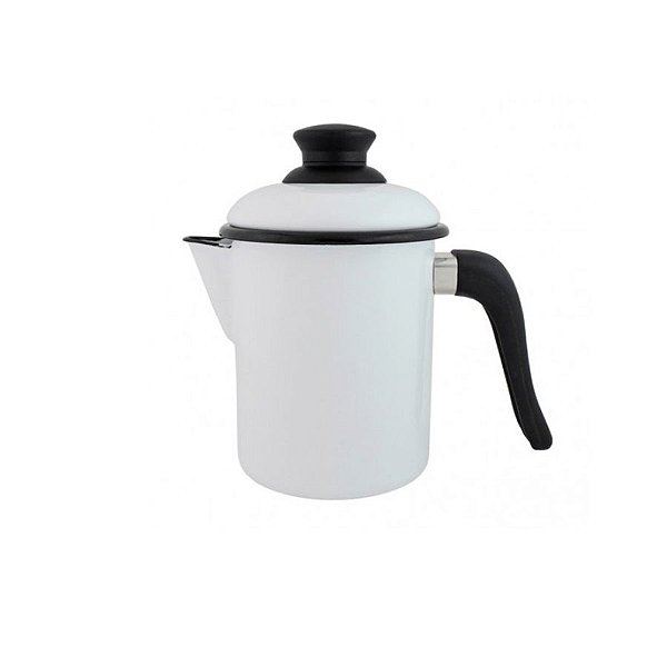 Leiteira Esmaltada Nº 10 Para Derreter Velas  - Branco - 900ml - 18cm - 1 unidade - Rizzo
