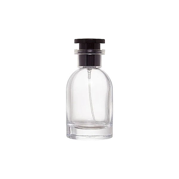 Frasco para Perfumaria de Vidro Louis com Válvula Tampa Luxo Rosca - Preto  - 30ml - 1 unidade - Rizzo