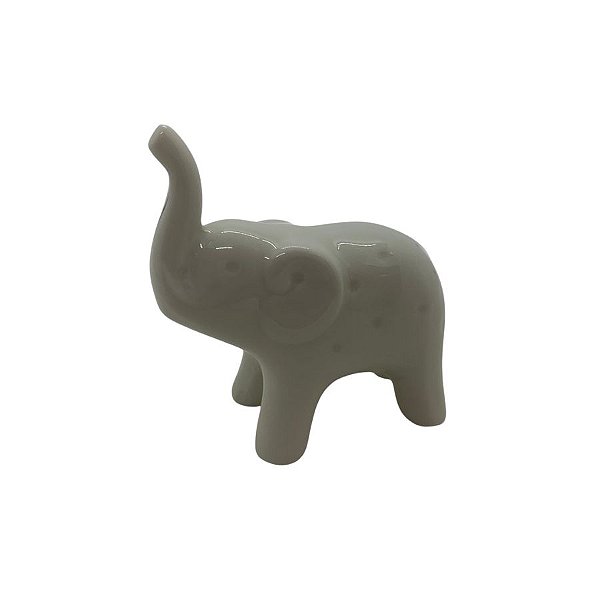 Elefante Decorativo de Cerâmica - Branco - 7cm - 1 unidade - Rizzo