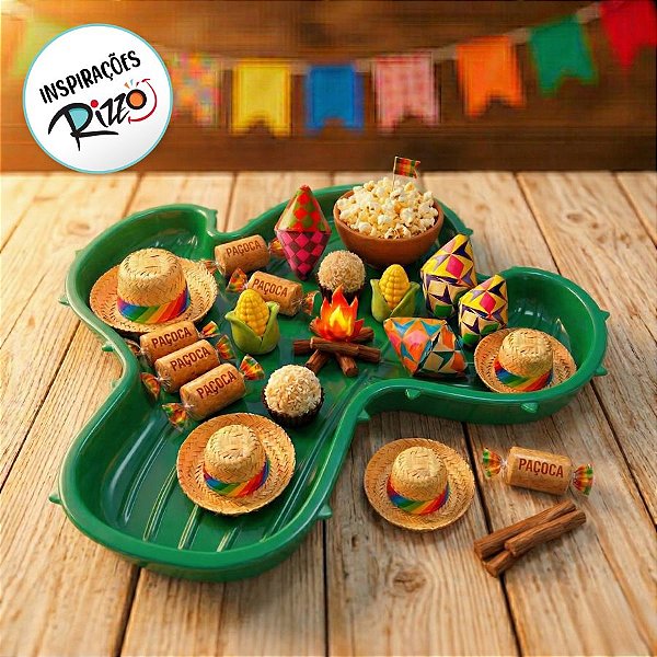 Bandeja Decorativa - Cacto Verde - 24x21 cm - 1 unidade - Rizzo