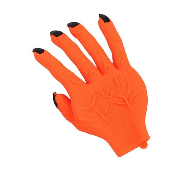 Luva Macabra Halloween - Laranja - 18x13cm - 1 unidade - Rizzo