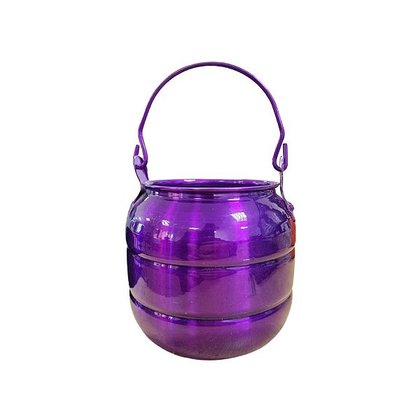 Baldinho de Halloween com Alça - Caldeirão Roxo - 18x11cm - 1 unidade - Rizzo