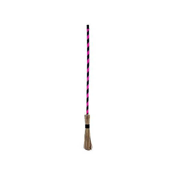 Enfeite Decorativo De Halloween - Vassoura Rosa - 71cm - 1 unidade - Rizzo