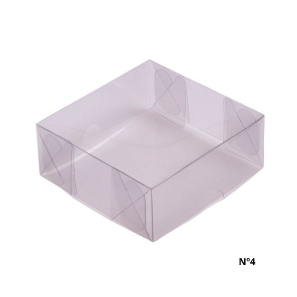 Caixa Transparente De Acetato Quadrada Nº4 - 12x12x4cm - 10 unidades - Rizzo