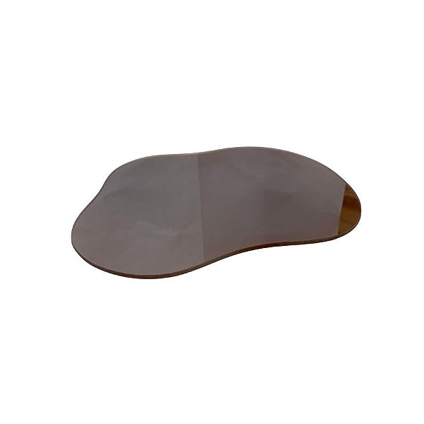 Bandeja Mesa Orgânica Com Pé - Rose Espelhado - 16x22cm - 1 unidade - Rizzo