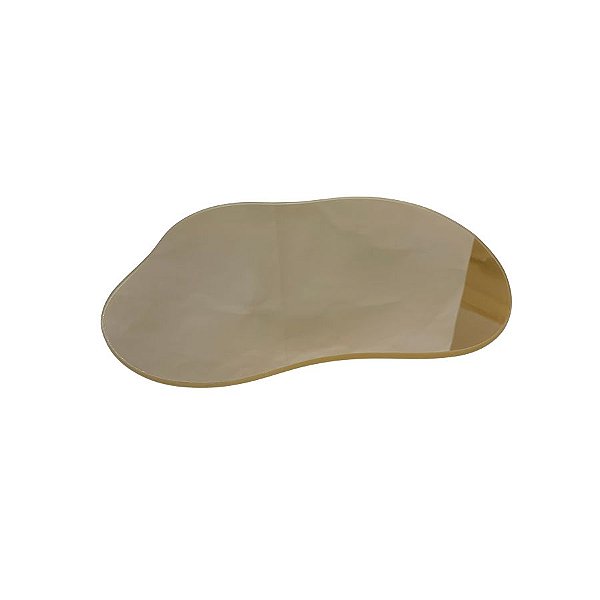 Bandeja Mesa Orgânica Com Pé - Ouro - 16x22cm - 1 unidade - Rizzo