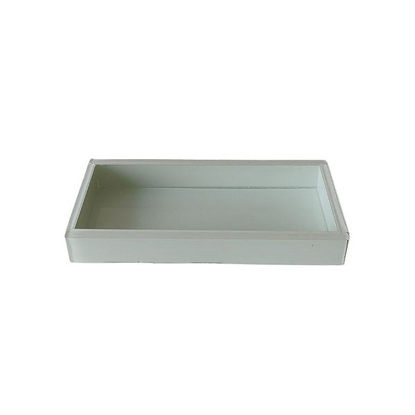 Bandeja Caixa Retangular - Branca - 10x20cm - 1 unidade - Rizzo