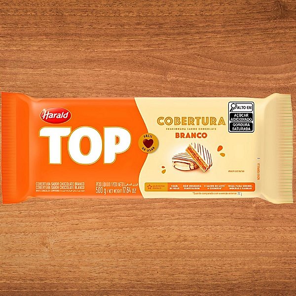 Cobertura em Barra Fracionada Chocolate Branco - Top - 500g - 1 unidades - Harald - Rizzo