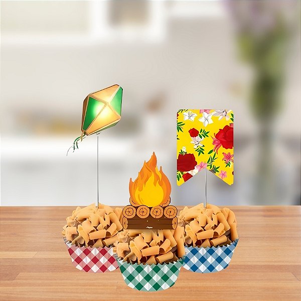 Picks Decorativos Para Doces - Festa Junina - 10,5cm - 8 unidades - Regina - Rizzo