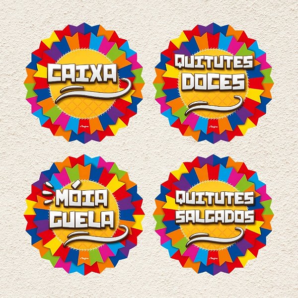 Placas Decorativas Sinalizadoras - Festa Junina - 27,5x27,5cm - 4 unidades - Regina - Rizzo