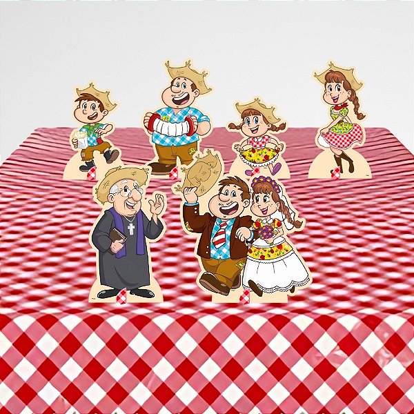 Decoração De Mesa Festa Junina Família Caipira - 23cm - 5 unidades - Regina - Rizzo