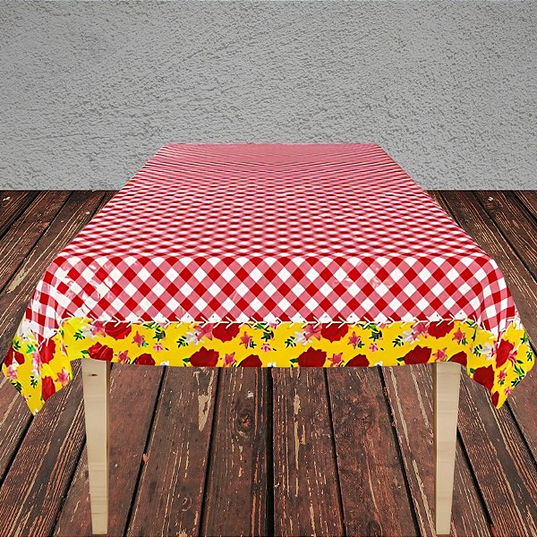 Toalha de Mesa Plástica - Festa Junina - 180x120cm - 1 unidades - Regina - Rizzo