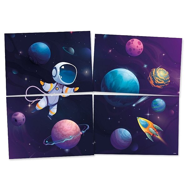 Painel Decorativo 4 Lâminas - Espaço - 90x64cm - 1 unidade - Rizzo