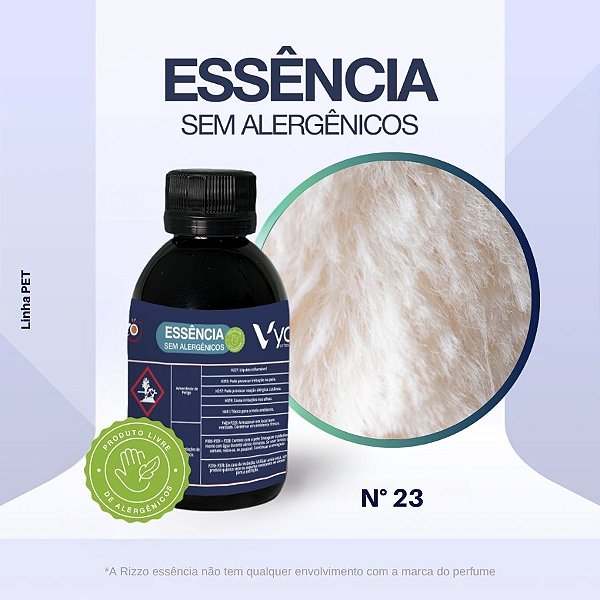 Essência Pelos Sensíveis Concentrada para Perfumaria e Animais N°23 - 100g - Allergen Free - 1 unidade - Rizzo
