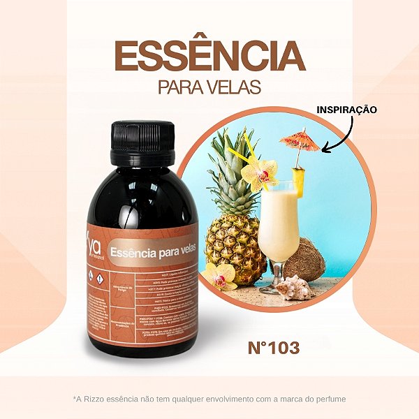 Essência Pina Colada Concentrada Para Velas N°103 - 100g - 1 unidade - Vya - Rizzo