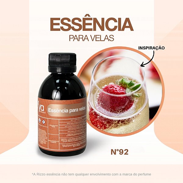 Essência Morango com Champagne Concentrada Para Velas N°92 - 100g - 1 unidade - Vya - Rizzo