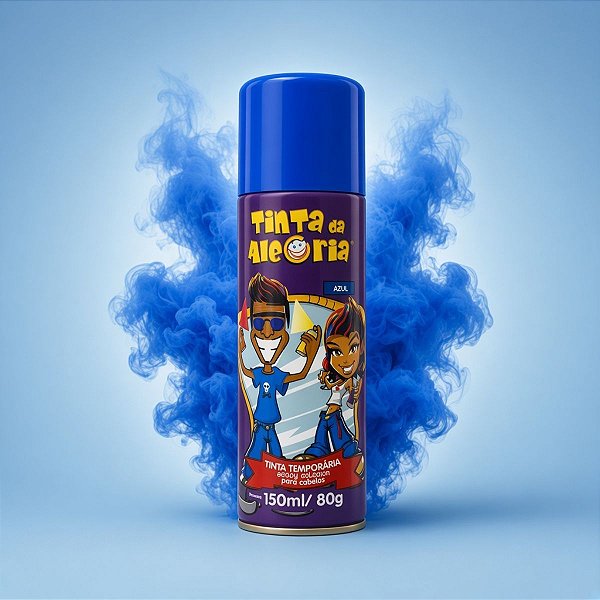 Tinta Temporária Spray para Cabelo - Azul - 150ml - 1 unidade - Dalegria - Rizzo