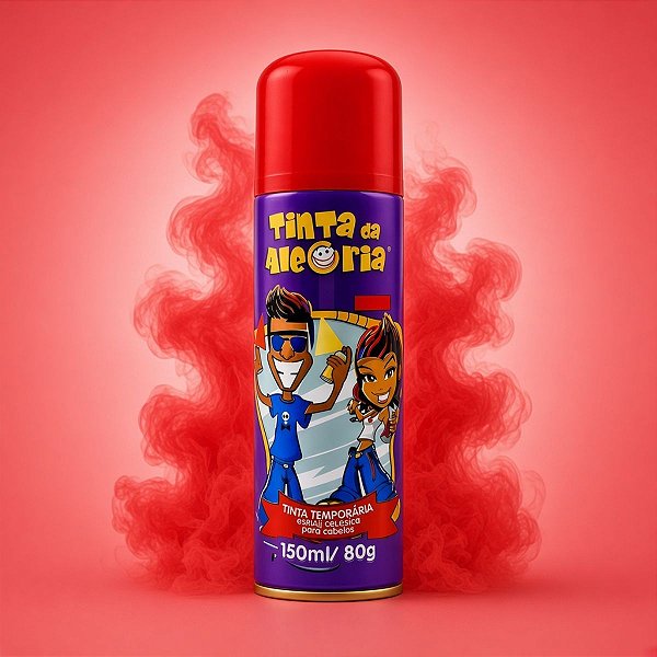 Tinta Temporária Spray para Cabelo - Vermelho - 150ml - 1 unidade - Dalegria - Rizzo