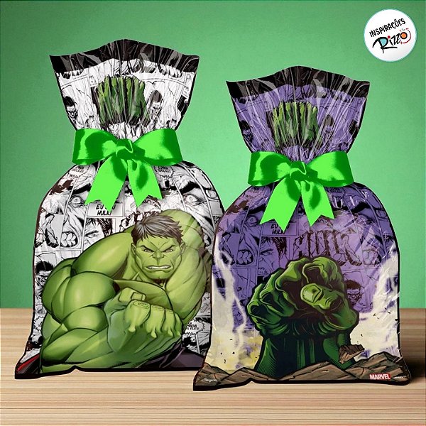 Sacola Plástica - Hulk - 8 unidades - Disney Original - Rizzo