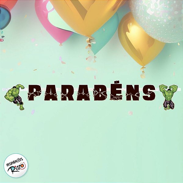 Faixa Parabéns - Hulk - 1 unidade - Disney Original - Rizzo