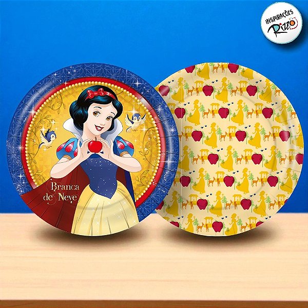 Prato de Papel Redondo - Branca de Neve - 8 unidades - Disney Original - Rizzo