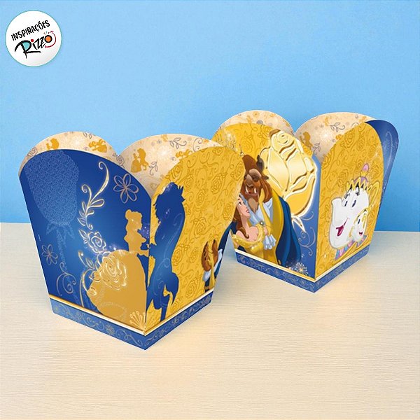 Cachepot - A Bela e a Fera - 9x7cm - 4 unidades - Disney Original - Rizzo