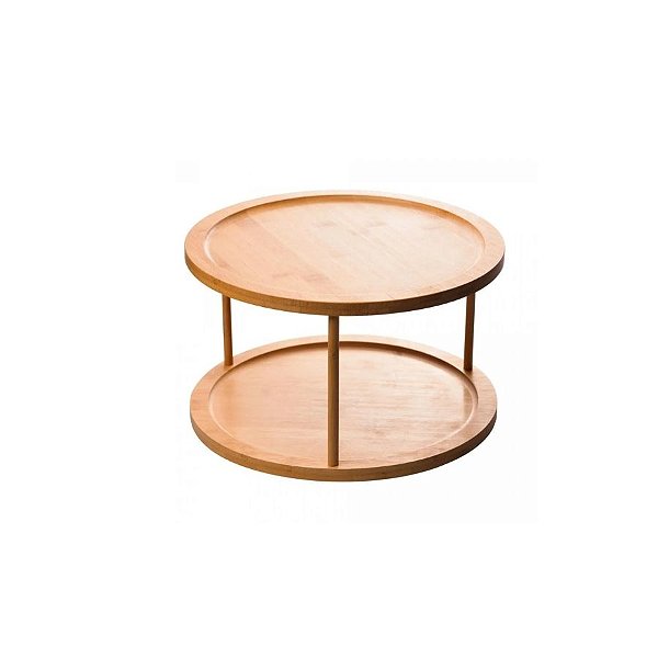 Organizador Giratório Dois Andares Bambu Rotate - 22,8x17,2cm - 1 unidade - Rizzo