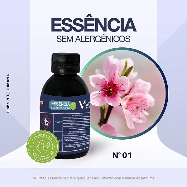 Essência Peach Blossom Concentrada para Perfumaria e Animais N°01 - 100g - Allergen Free - 1 unidade - Vya - Rizzo