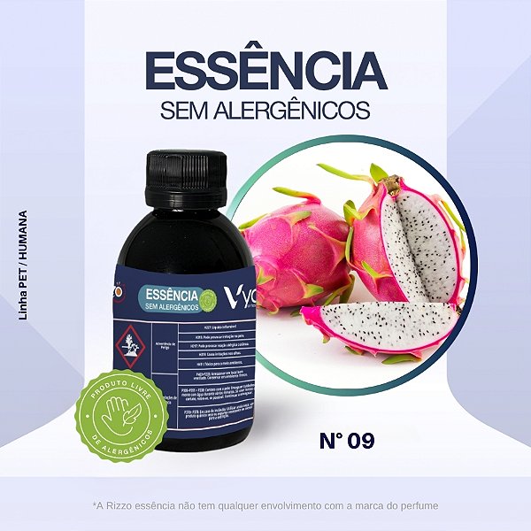 Essência Pitaya Concentrada para Perfumaria e Animais N°09 - 100g - Allergen Free - 1 unidade - Vya - Rizzo