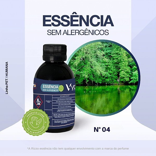 Essência Green Reflection Concentrada para Perfumaria e Animais N°04 - 100g - Allergen Free - 1 unidade - Vya - Rizzo