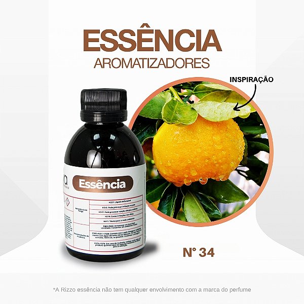 Essência Bergamota Basilic Concentrada Para Ambientes N°34 - 100g - 1 unidade - Vya - Rizzo