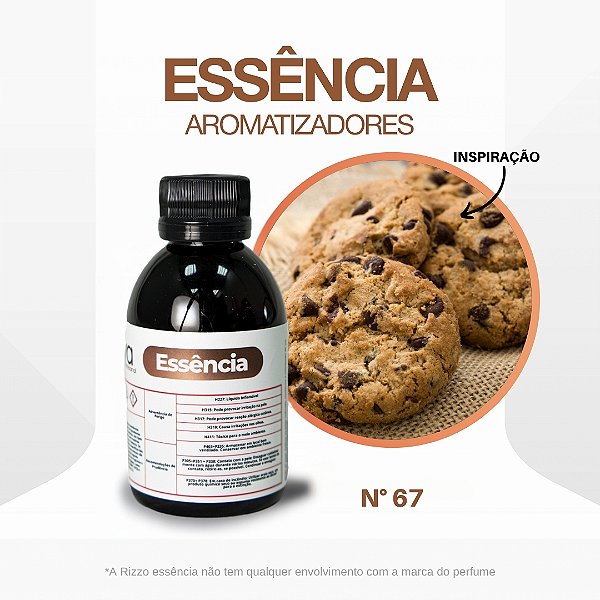 Essência Chocolate Cookie Concentrada Para Ambientes N°67 - 100g - 1 unidade - Vya - Rizzo