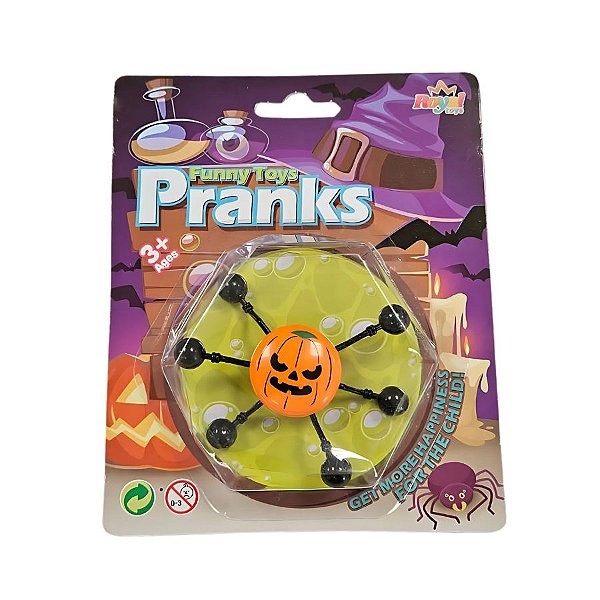 Brinquedo Rasteja Na Parede Assusta - Pranks Abóbora - 8cm - 1 unidade - Rizzo