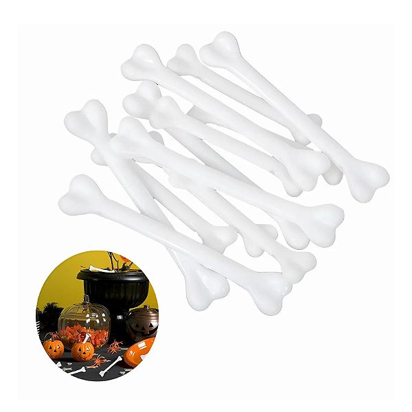Enfeite Decorativo De Halloween - Osso - 9,5cm - 10 unidades - Rizzo