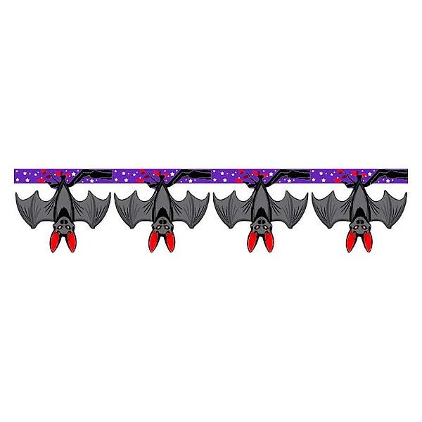 Bandeira Decorativa De Halloween - Morcego - 3 Metros - 1 unidade - Rizzo