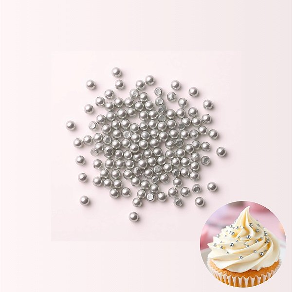Mini Confeito - Pérolas Prata P - 40 gramas - 1 unidade - Abelha Confeiteira - Rizzo