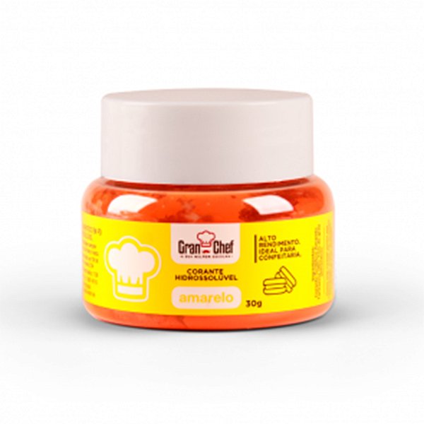 Corante em pó hidrossoluvel amarelo 30g Granchef