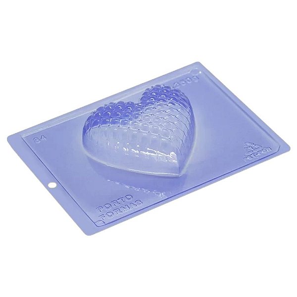 Forma de Acetato Especial Coração Matelassê 135g -  Ref.84 - 1 unidade - Porto Formas - Rizzo