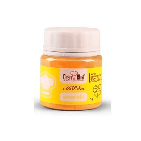 Corante em pó lipossoluvel amarelo 5g Granchef