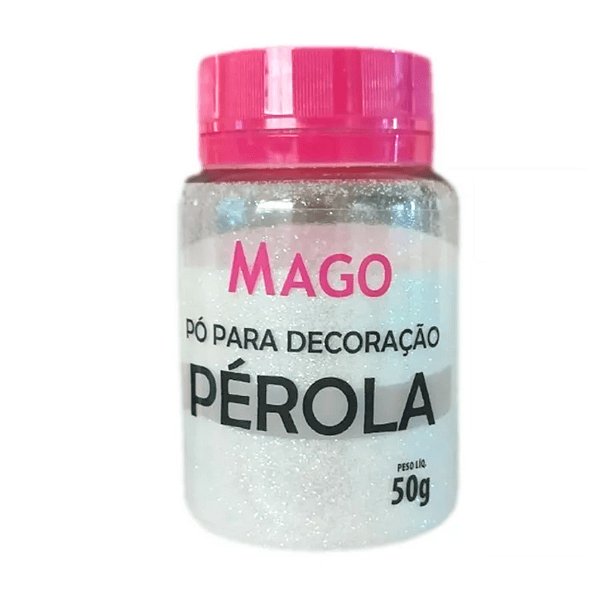 Pó para decoração Perola 50g Mago  Confeitaria