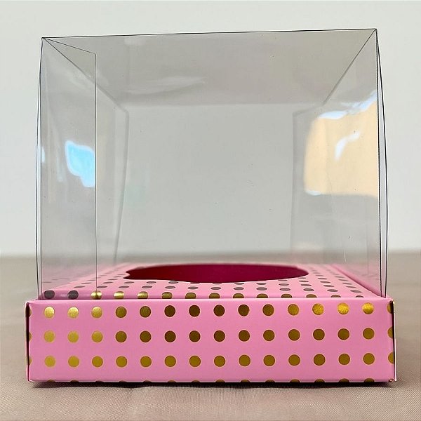 Caixa Mini Bolo M (7cm x 7cm x 7cm) Rosa - 10 unidades - Assk - Rizzo