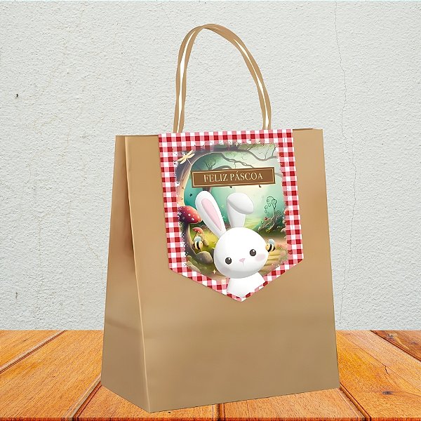 Sacola de Papel com Fechamento - Contos De Páscoa - 21,5x15x8cm - 10 unidades - Cromus - Rizzo