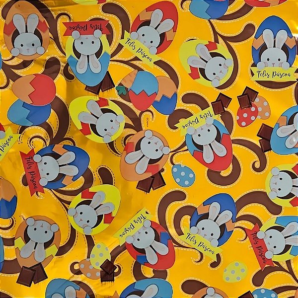Folha para Ovos de Páscoa Poli Metalizado - Chocovo Laranja - 69x89cm - 5 unidades - Cromus - Rizzo