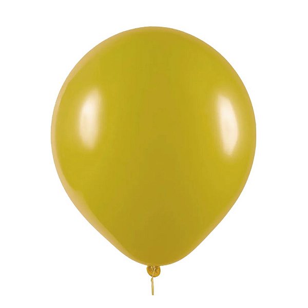 Balão de Festa Redondo Profissional Látex Liso - Mostarda - 1 unidade - Artlatex - Rizzo