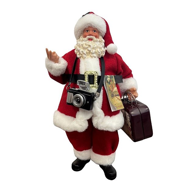 Papai Noel Decorativo Em Pé com Câmera - Fotógrafo - 27cm - 1 unidade - Rizzo