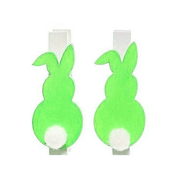 Mini Prendedor - Coelho Verde - 4,5cm - 6 unidades - Cromus - Rizzo